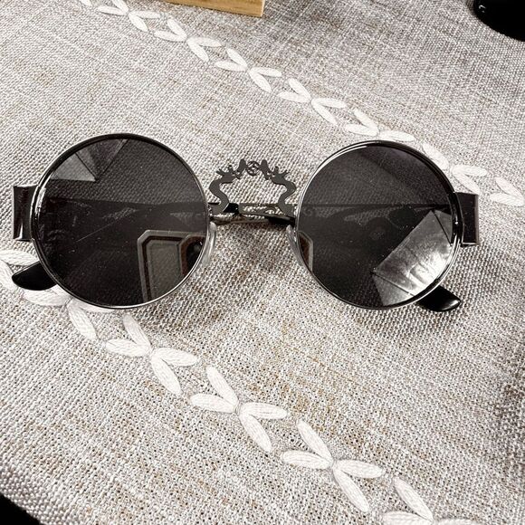 Zara Silver Safari Sunglasses with Black Accents - Picture 13 of 15